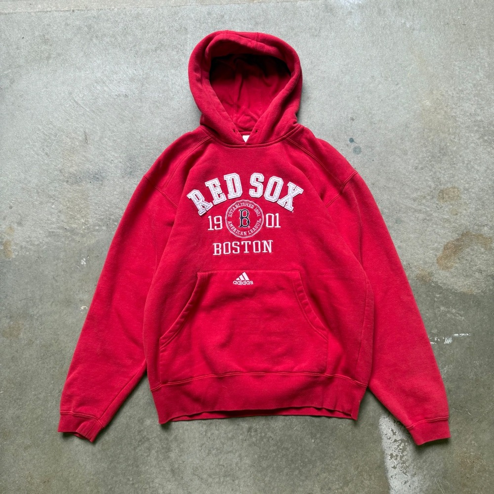 Vintage Adidas Boston Red Sox Hoodie Mens Small Red MLB